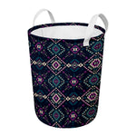 Geometric Ethnic Navajo Pattern Print Round Laundry Basket