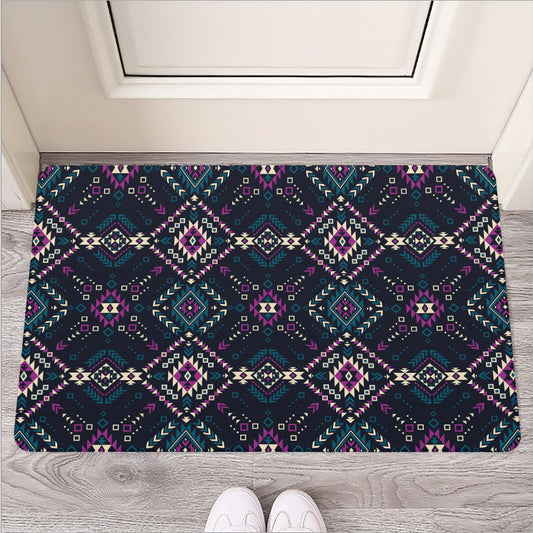 Geometric Ethnic Navajo Pattern Print Rubber Doormat