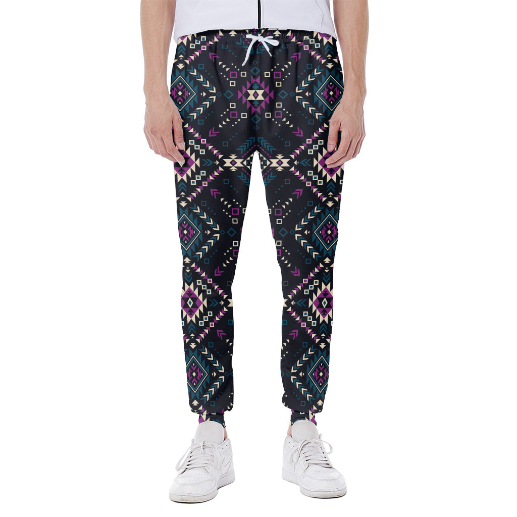 Geometric Ethnic Navajo Pattern Print Scuba Joggers