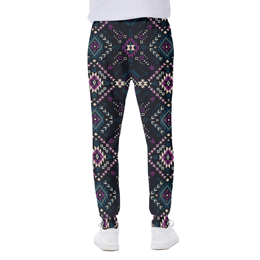 Geometric Ethnic Navajo Pattern Print Scuba Joggers