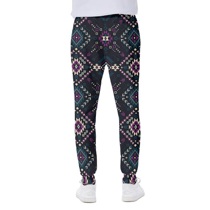 Geometric Ethnic Navajo Pattern Print Scuba Joggers