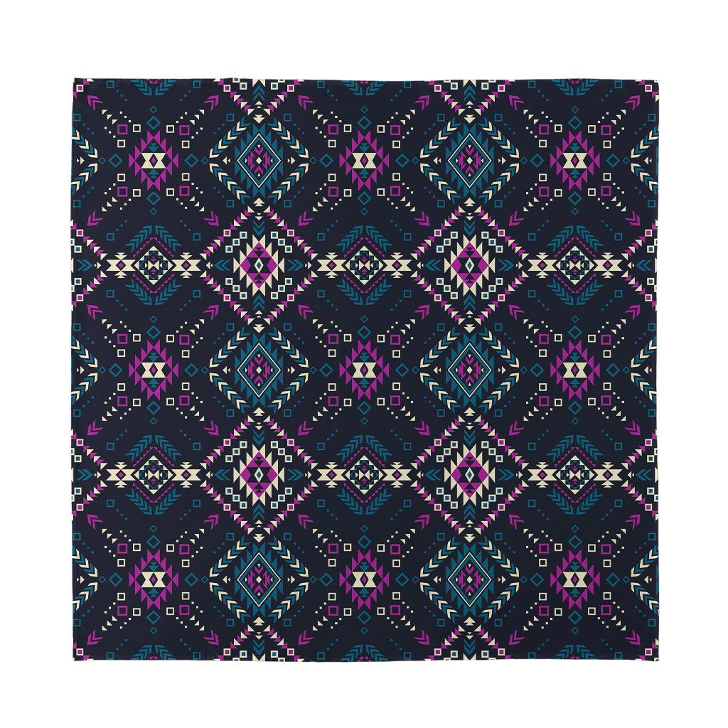 Geometric Ethnic Navajo Pattern Print Silk Bandana