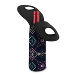 Geometric Ethnic Navajo Pattern Print Single Neoprene Wine Tote