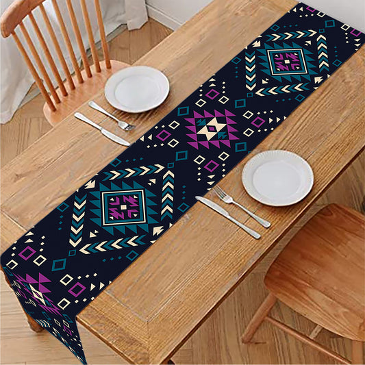 Geometric Ethnic Navajo Pattern Print Table Runner