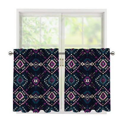 Geometric Ethnic Navajo Pattern Print Tier Curtains