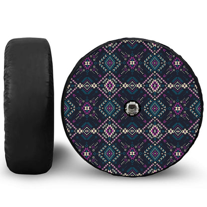 Geometric Ethnic Navajo Pattern Print Tire Cover With Camera Hole