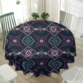 Geometric Ethnic Navajo Pattern Print Waterproof Round Tablecloth