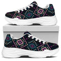 Geometric Ethnic Navajo Pattern Print White Chunky Shoes
