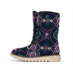 Geometric Ethnic Navajo Pattern Print Winter Boots