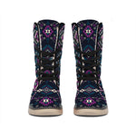 Geometric Ethnic Navajo Pattern Print Winter Boots