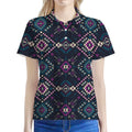 Geometric Ethnic Navajo Pattern Print Women's Polo Shirt