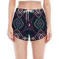 Geometric Ethnic Navajo Pattern Print Women's Split Running Shorts