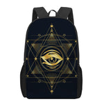 Geometric Eye of Providence Print 17 Inch Backpack