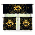 Geometric Eye of Providence Print 3 Piece Kitchen Curtains