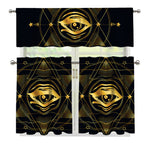 Geometric Eye of Providence Print 3 Piece Kitchen Curtains
