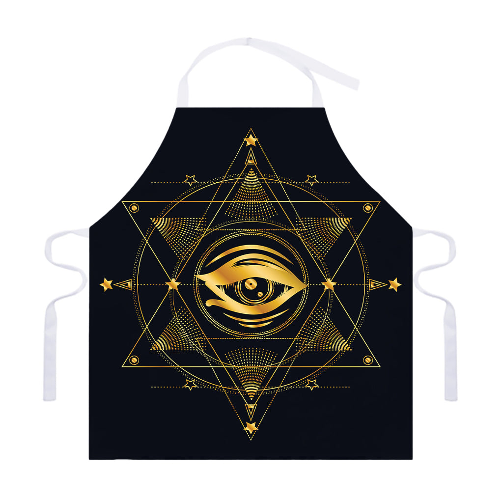 Geometric Eye of Providence Print Adjustable Apron