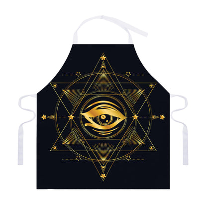 Geometric Eye of Providence Print Adjustable Apron