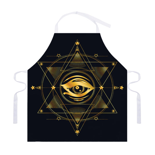 Geometric Eye of Providence Print Adjustable Apron