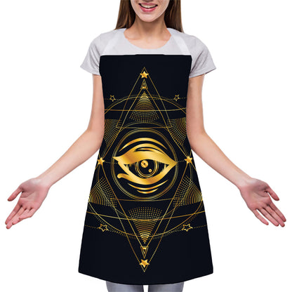 Geometric Eye of Providence Print Adjustable Apron
