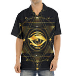 Geometric Eye of Providence Print Aloha Shirt