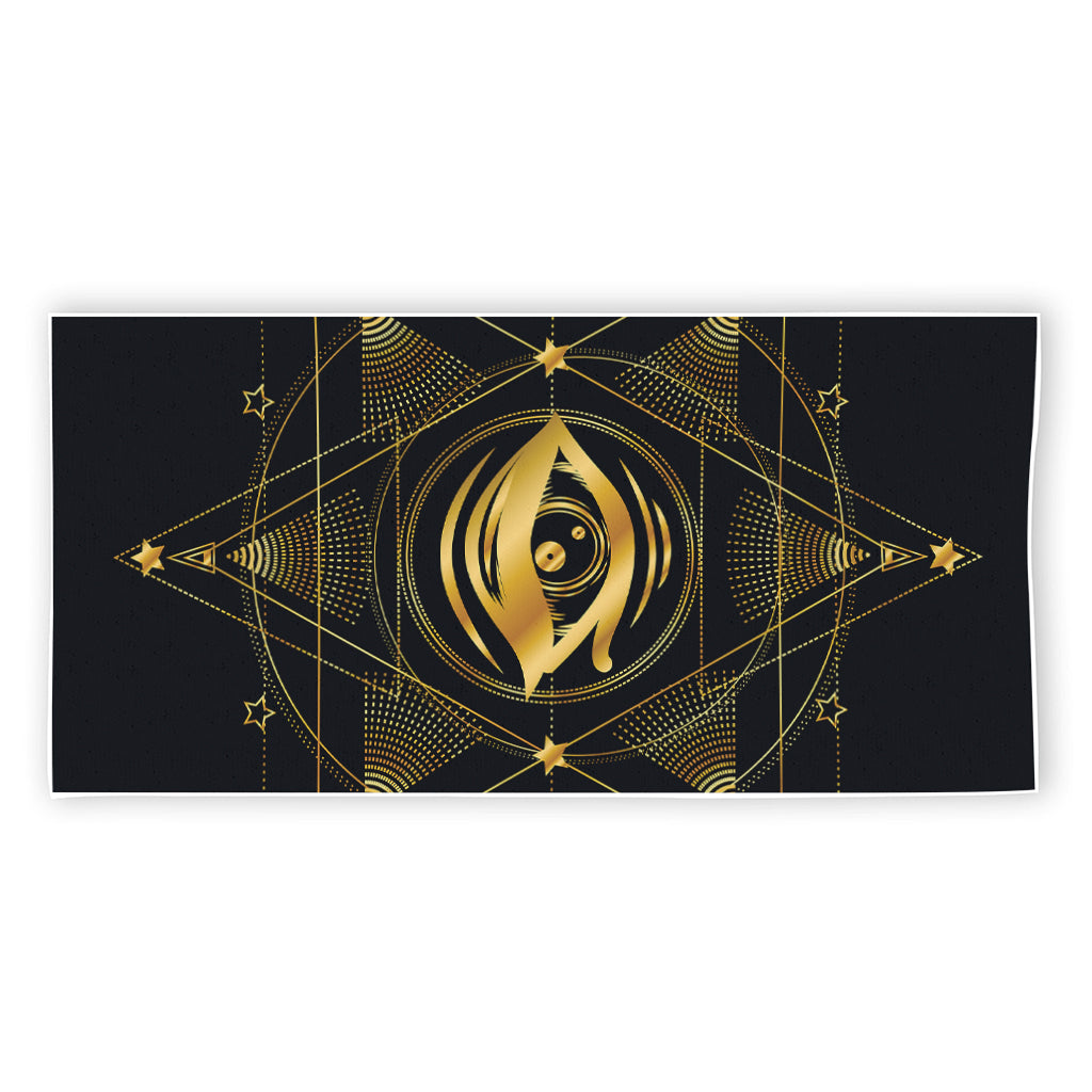 Geometric Eye of Providence Print Beach Towel