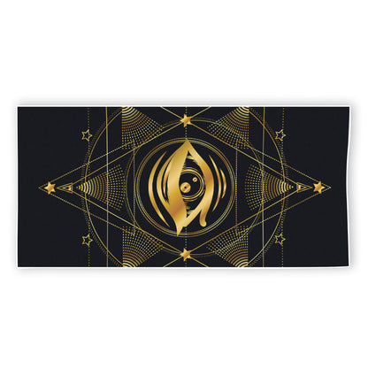 Geometric Eye of Providence Print Beach Towel