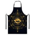 Geometric Eye of Providence Print Bib Apron With Pocket