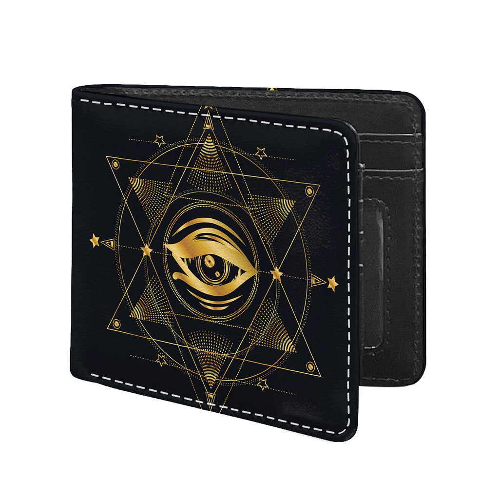 Geometric Eye of Providence Print Bifold Wallet