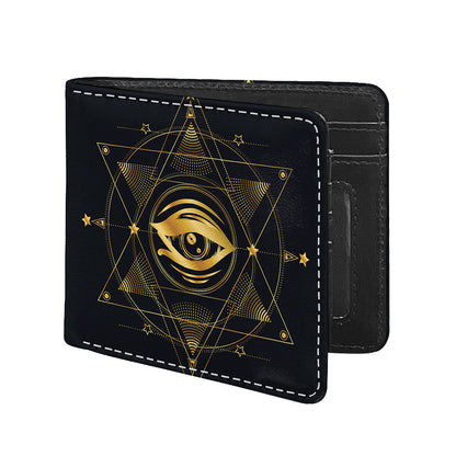 Geometric Eye of Providence Print Bifold Wallet