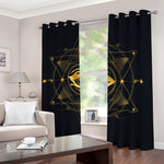 Geometric Eye of Providence Print Blackout Grommet Curtains