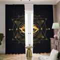Geometric Eye of Providence Print Dimout Pencil Pleat Curtains