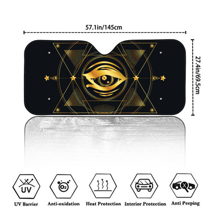 Geometric Eye of Providence Print Car Windshield Sun Shade