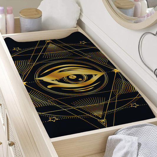 Geometric Eye of Providence Print Changing Pad Cover