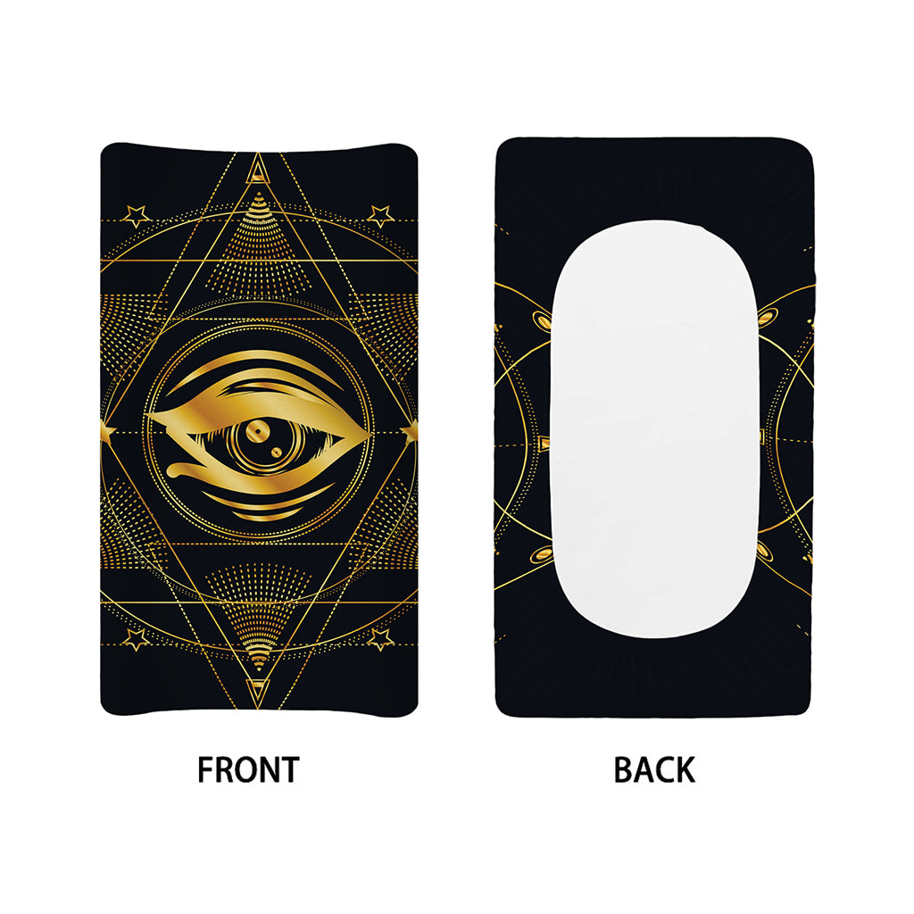 Geometric Eye of Providence Print Changing Pad Cover