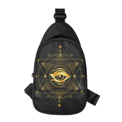 Geometric Eye of Providence Print Chest Bag
