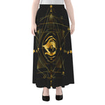 Geometric Eye of Providence Print Chiffon Maxi Skirt