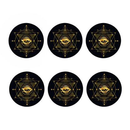 Geometric Eye of Providence Print Coaster Set