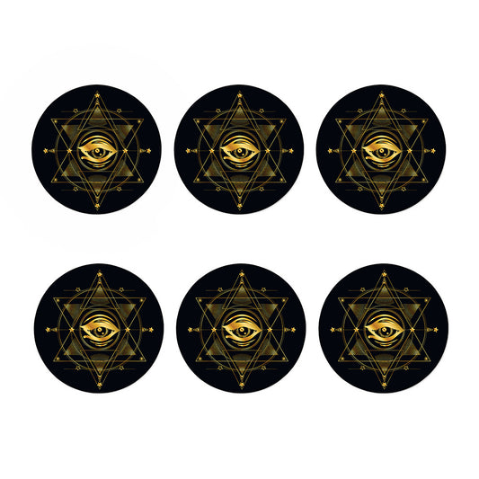 Geometric Eye of Providence Print Coaster Set