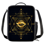 Geometric Eye of Providence Print Crossbody Lunch Bag
