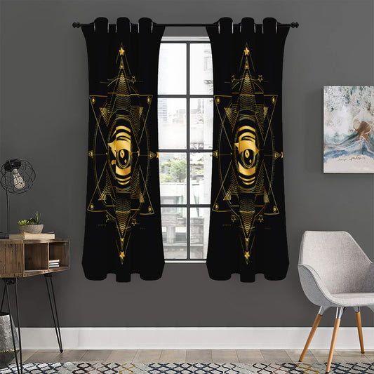Geometric Eye of Providence Print Curtain