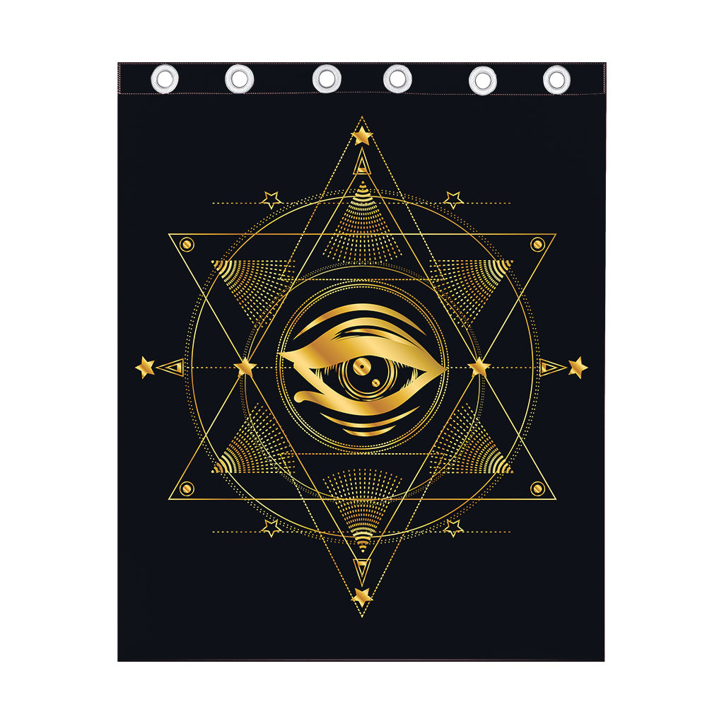 Geometric Eye of Providence Print Curtain