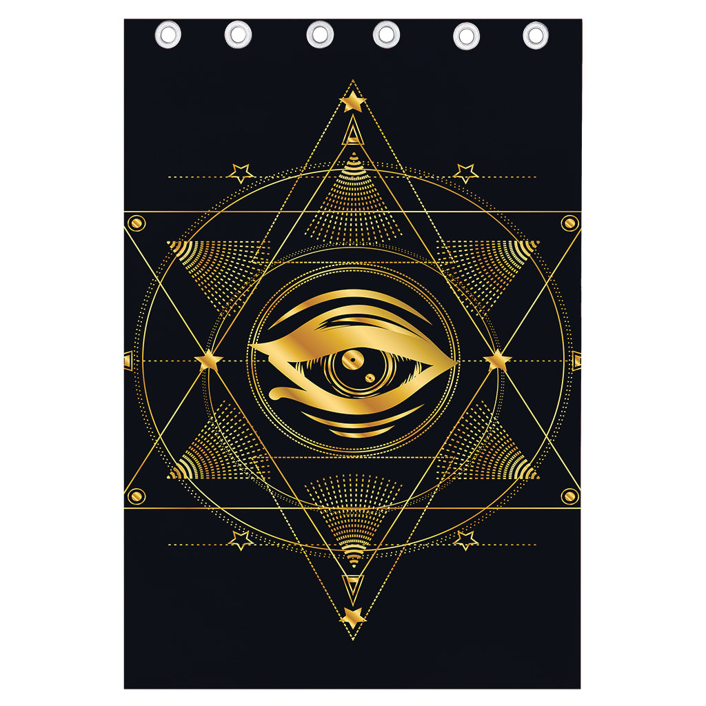 Geometric Eye of Providence Print Curtain