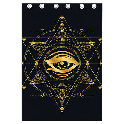 Geometric Eye of Providence Print Curtain