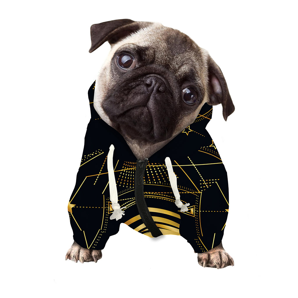 Geometric Eye of Providence Print Dog Zip Up Hoodie
