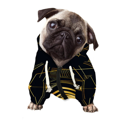 Geometric Eye of Providence Print Dog Zip Up Hoodie