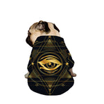 Geometric Eye of Providence Print Dog Zip Up Jacket