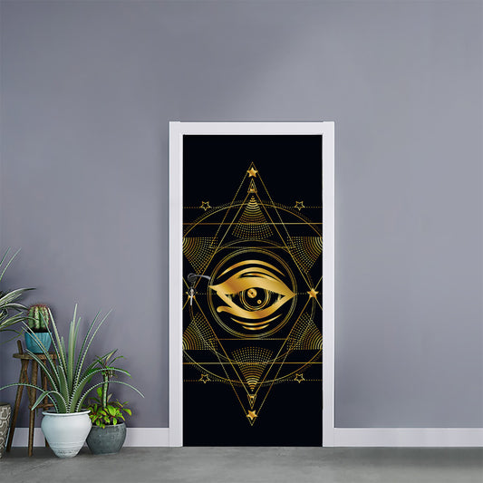 Geometric Eye of Providence Print Door Sticker