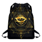 Geometric Eye of Providence Print Drawstring Backpack