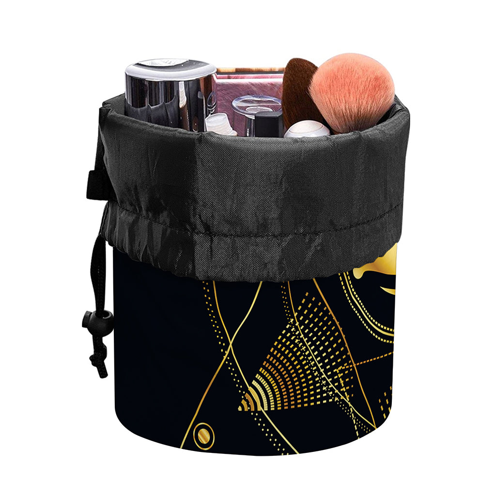 Geometric Eye of Providence Print Drawstring Makeup Bag