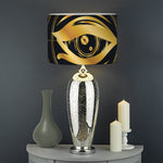 Geometric Eye of Providence Print Drum Lamp Shade
